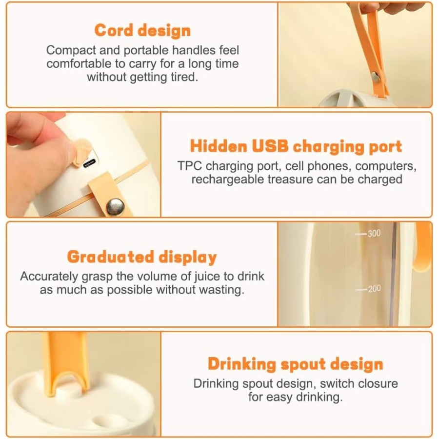 Portable Fresh Juice Blender – High-Speed, Wireless 340ml
