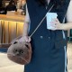 Fluffy Cat Shaped Handbag - Grey