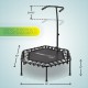 Adjustable Fitness Trampoline with T Shaped Handrail
