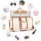 2-in-1 Duffle Bag Large Capcity Bag - White/Brown