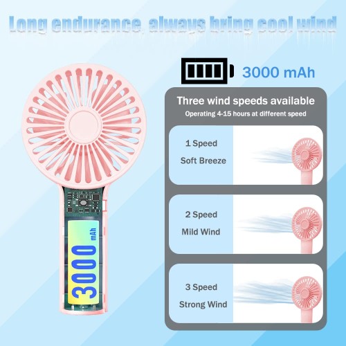 Drip Simple Handheld Lantern Three-speed Charging Fan DD5626