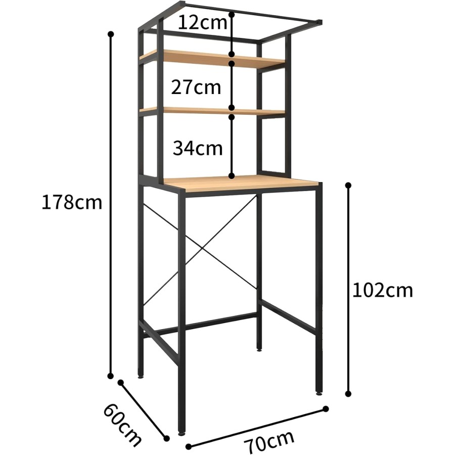 Miralux SHO292-B Washing Machine Storage Rack
