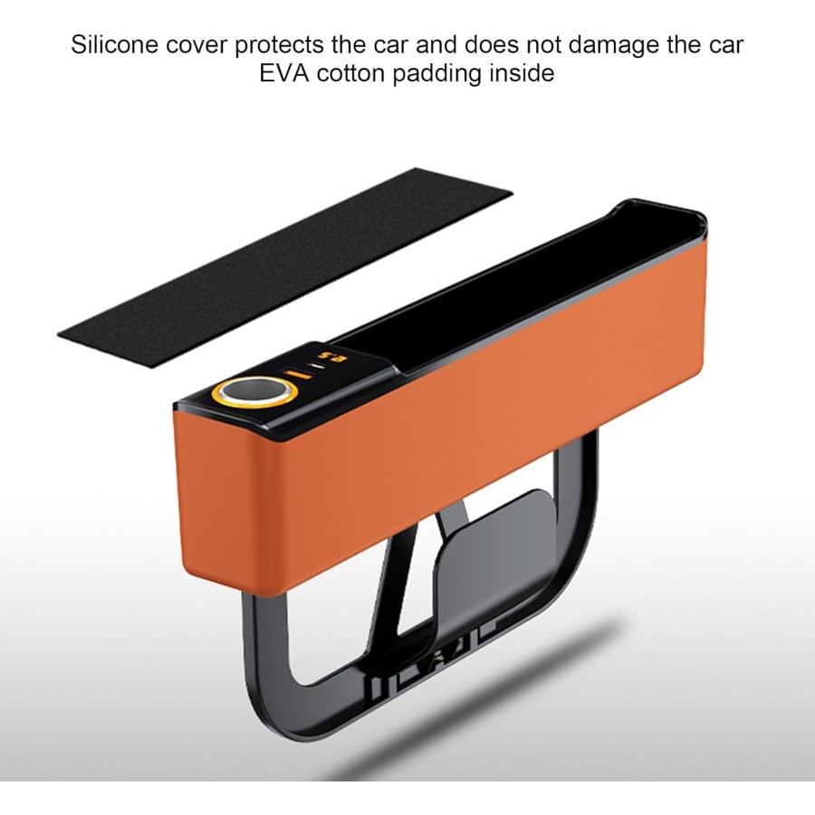 Zhuse Car Seat Gap Filler with Charging Port & Cigarette Lighter (One Side)