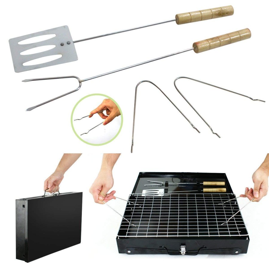  Foldable Briefcase Style Charcoal BBQ