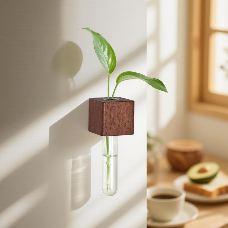 Magnetic Wooden Test Tube Plant Vase