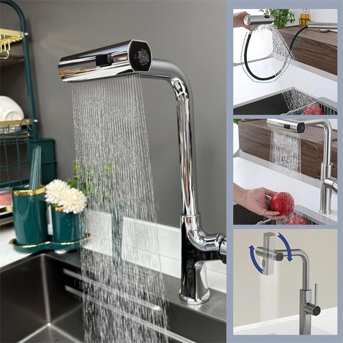 360° Rotating Faucet with Three Spray Modes