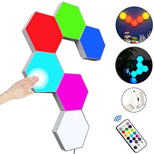 Hexagon Lights with Remote Control Smart LED Wall Light Panels Touch Sensor - 10 Pannel