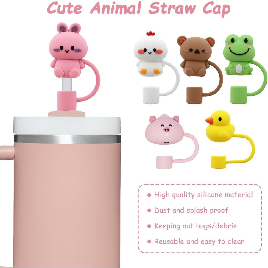 Cute Silicone Straw Tip Cover - Chicken Stanley 