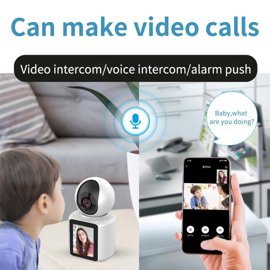 1080P WiFi Indoor Security Camera with AI Tracking & 2.8" Display