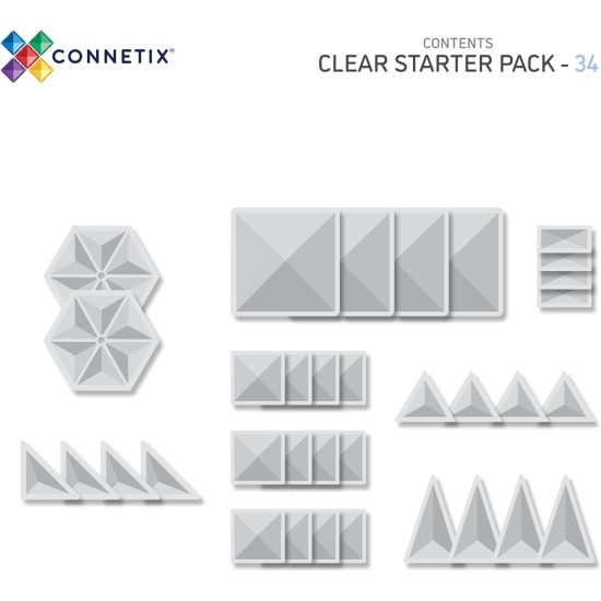 Connetix Clear Starter Pack 34 Pieces