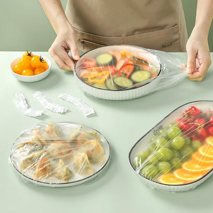 200pcs Disposable Food Cover Plastic Wrap