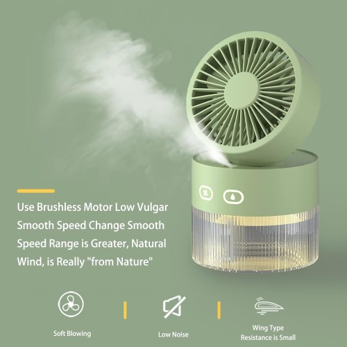 Foldable Small Desk Fan with Cool Breeze Humidification Spray