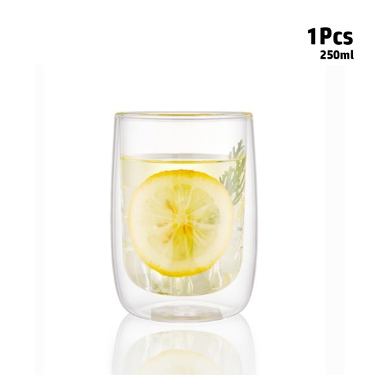 Noof & Hanoof Double wall Slim Glass Cup 250ml - 1PCS