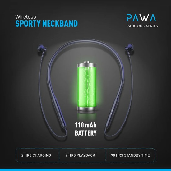 Pawa Raucous Series Wireless Sporty Neckband -Black