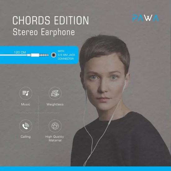 PAWA Chords Series Stereo Earphone 3.5mm - White