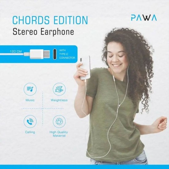 Pawa Chords PW-TCEP20 Wired In Ear Headphones White
