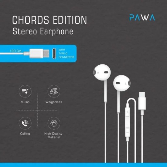 Pawa Chords PW-TCEP20 Wired In Ear Headphones White