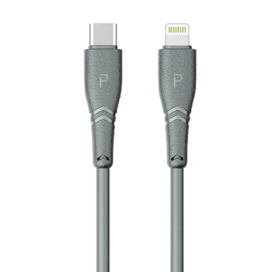 Pawa Type-C to Lightning PVC Cable 27W Quick Charging 1.2m (white - Gray)