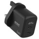 Pawa Stout Gan Travel Charger With Dual PD 45w Black
