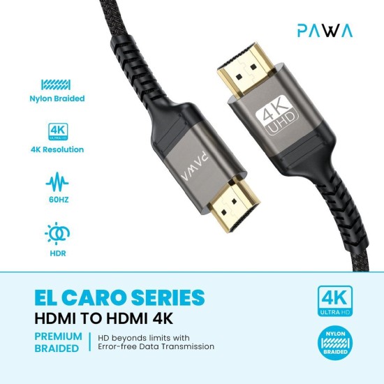 Pawa El Caro Series Braided HDMI to HDMI 4K Cable 5M