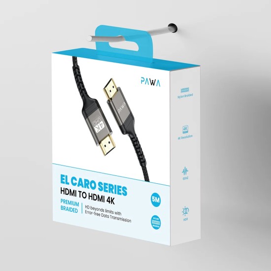 Pawa El Caro Series Braided HDMI to HDMI 4K Cable 5M