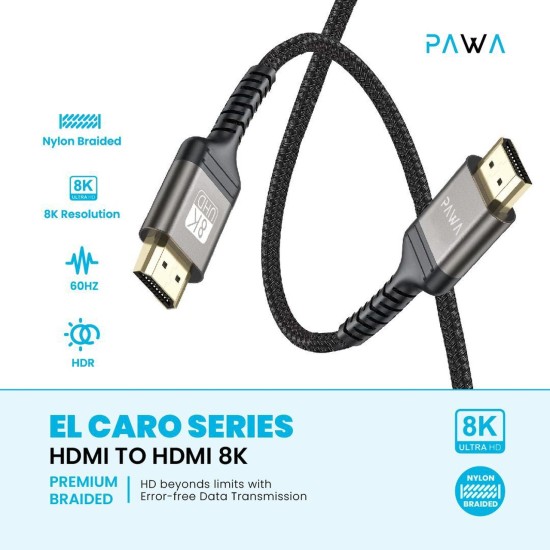 Pawa El Caro Series Braided HDMI to HDMI 8K Cable 5M