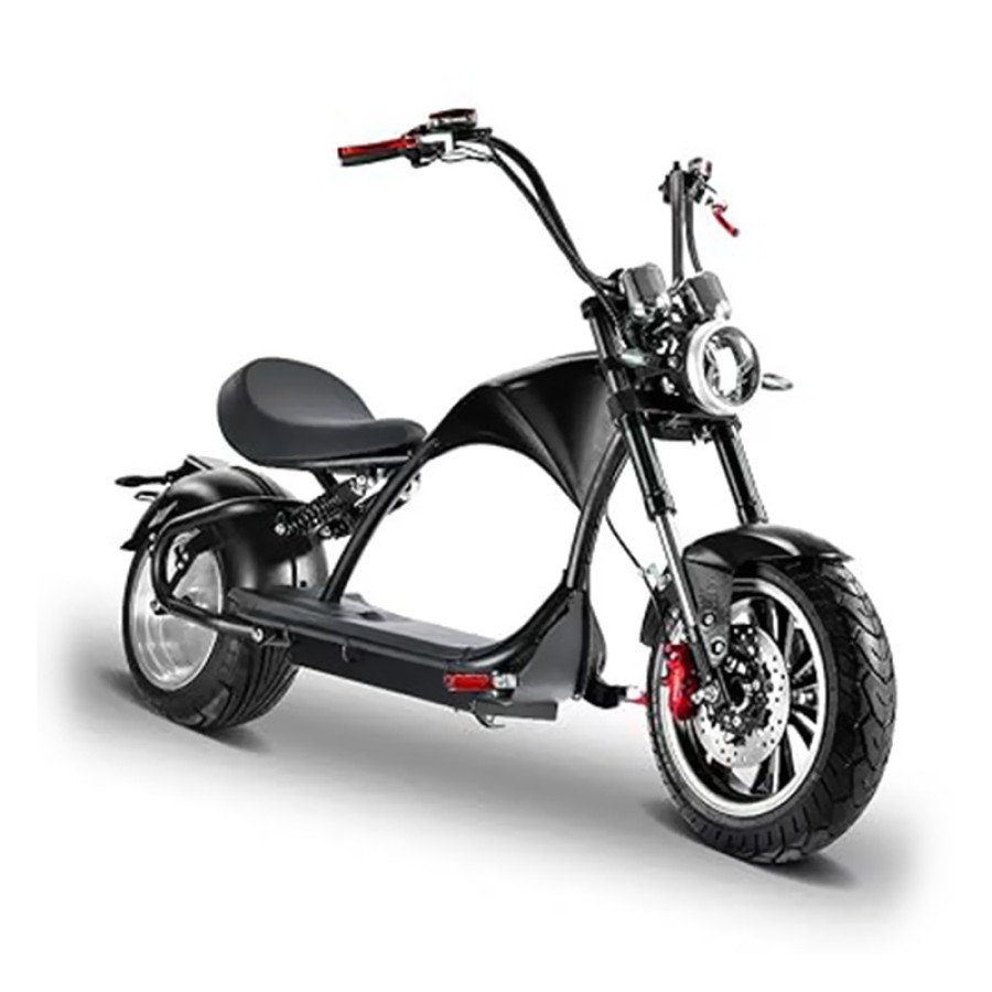 Electric Scooter Long Range Big Wheel Motorcycle 3000W - Black