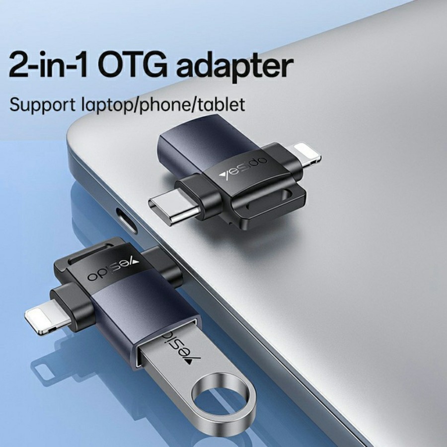 Yesido GS35 2 In 1 OTG Adapter – Black