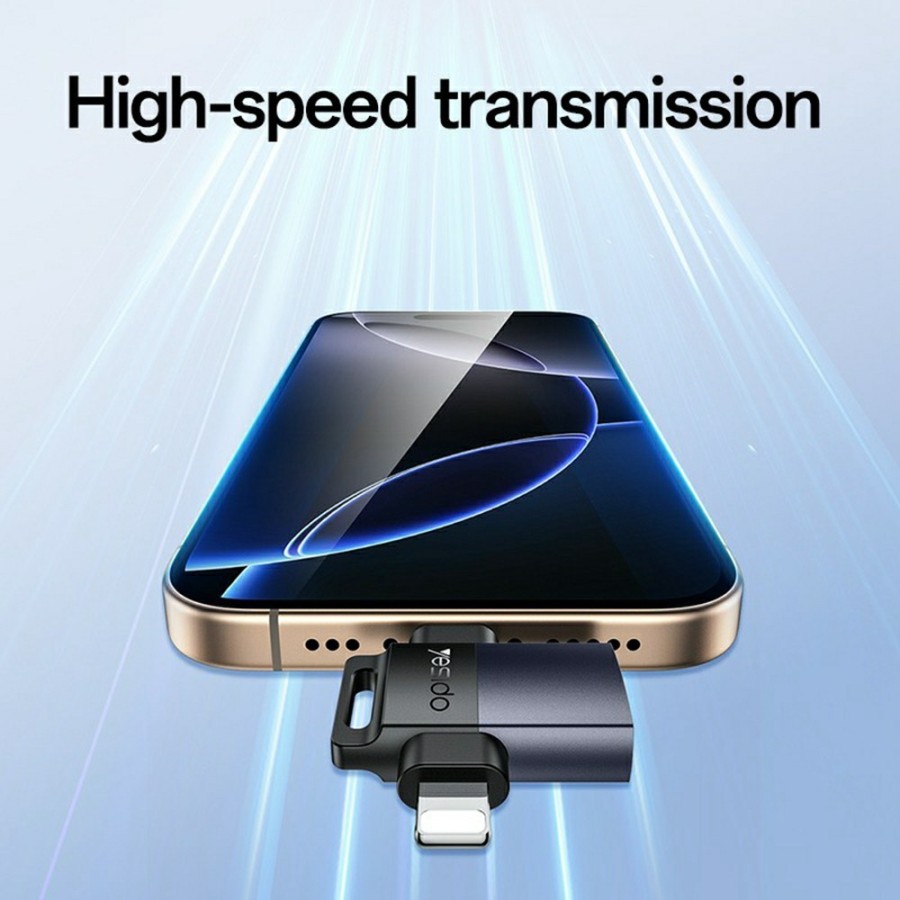 Yesido GS35 2 In 1 OTG Adapter – Black