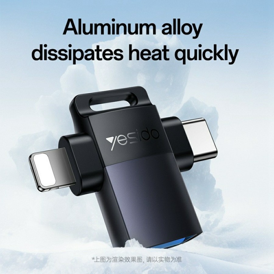 Yesido GS35 2 In 1 OTG Adapter – Black