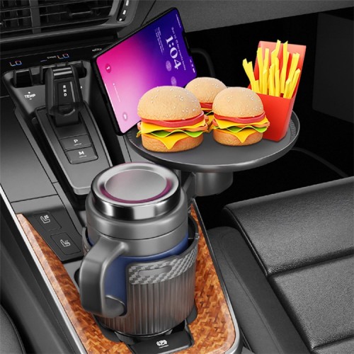  Car Cup Holder Tray For Drink Holder Expander 360-Degree Rotation