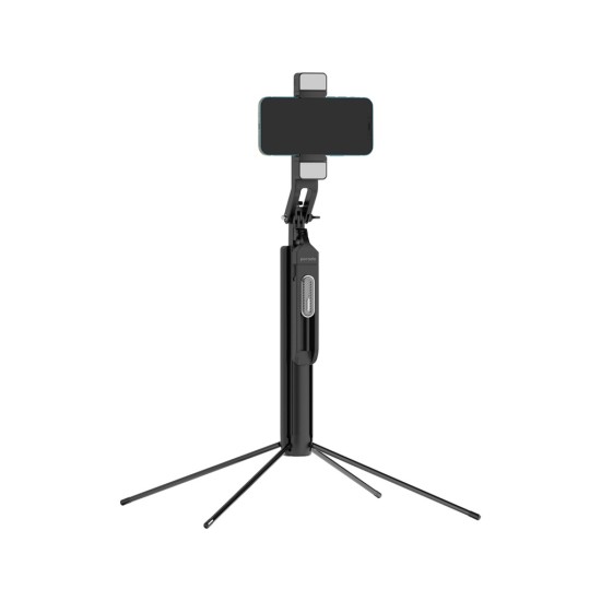 Porodo Selfie Stick 185cm Extendable with Dual Detachable Lights- Black