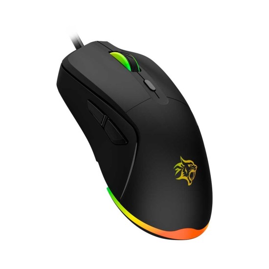 Porodo Gaming Wired Mouse DPI 7200 with RGB Light - Black