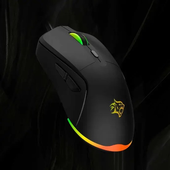 Porodo Gaming Wired Mouse DPI 7200 with RGB Light - Black