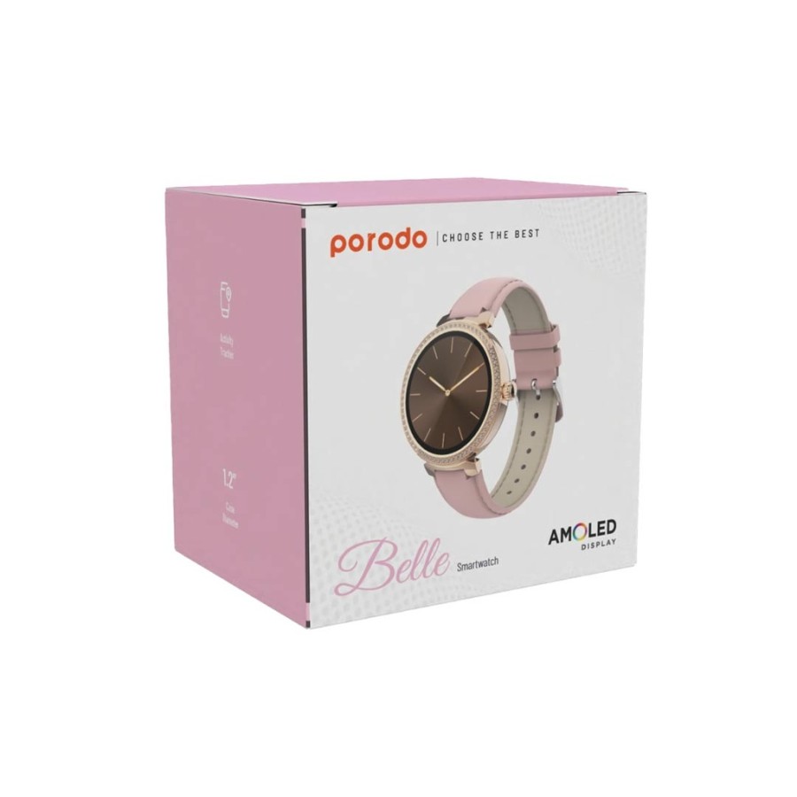 Porodo Belle Smart Watch AMOLED Display - Pink