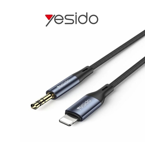 Yesido Lightning to AUX connector, black fabric-yau35