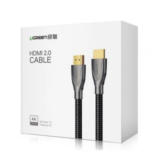 UGreen HDMI 2.0 Male To Male Carbon Fiber Zinc Alloy Cable - 3m (Gray)