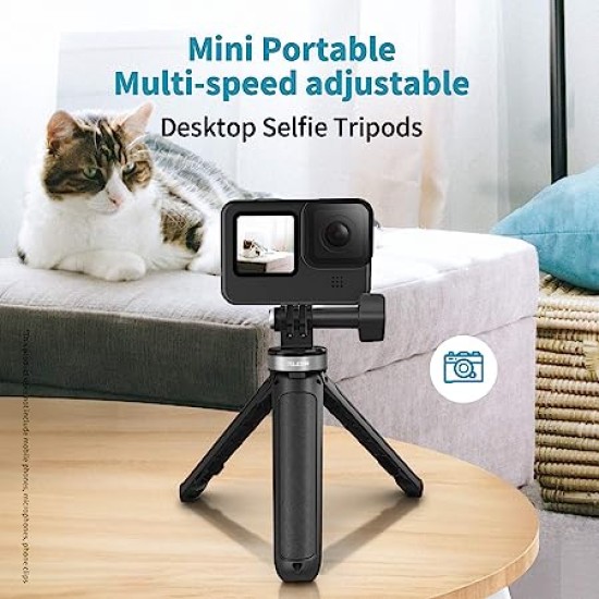 TELESIN Mini Desktop Extendable Selfie Stick Tripod for GoPro Tripod Stand - Black