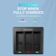 TELESIN 3 Slots Charger with 2 Batteries for GoPro Hero 9/10/11/12