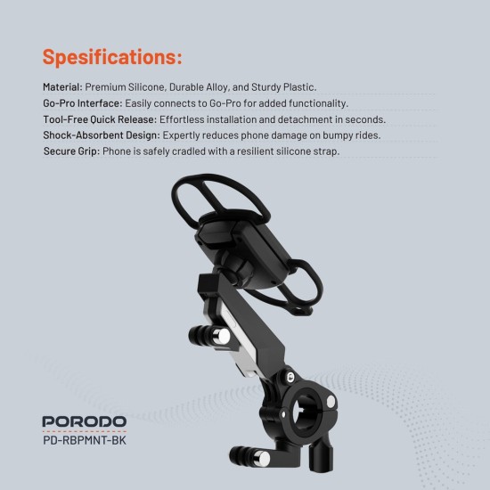 Porodo Shock-Absorption Bicycle Mount