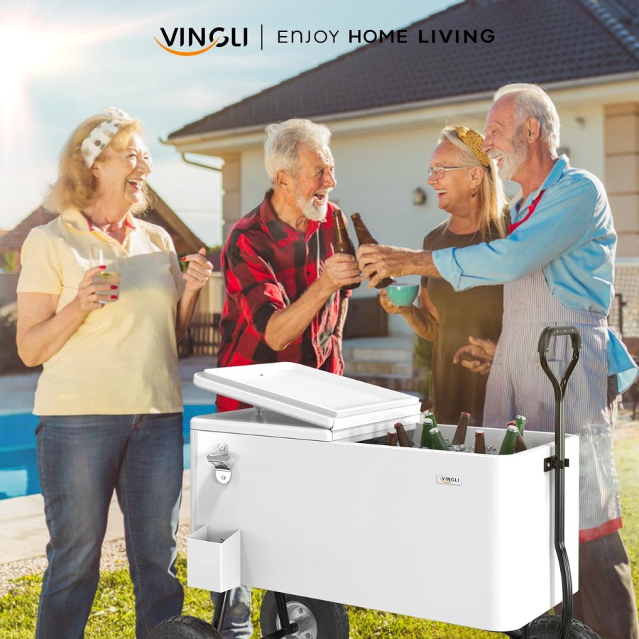 70 Liters Wagon Rolling Cooler Ice Box