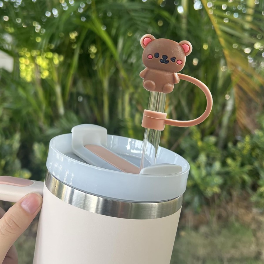 Cute Silicone Straw Tip Cover - Teddy Stanley
