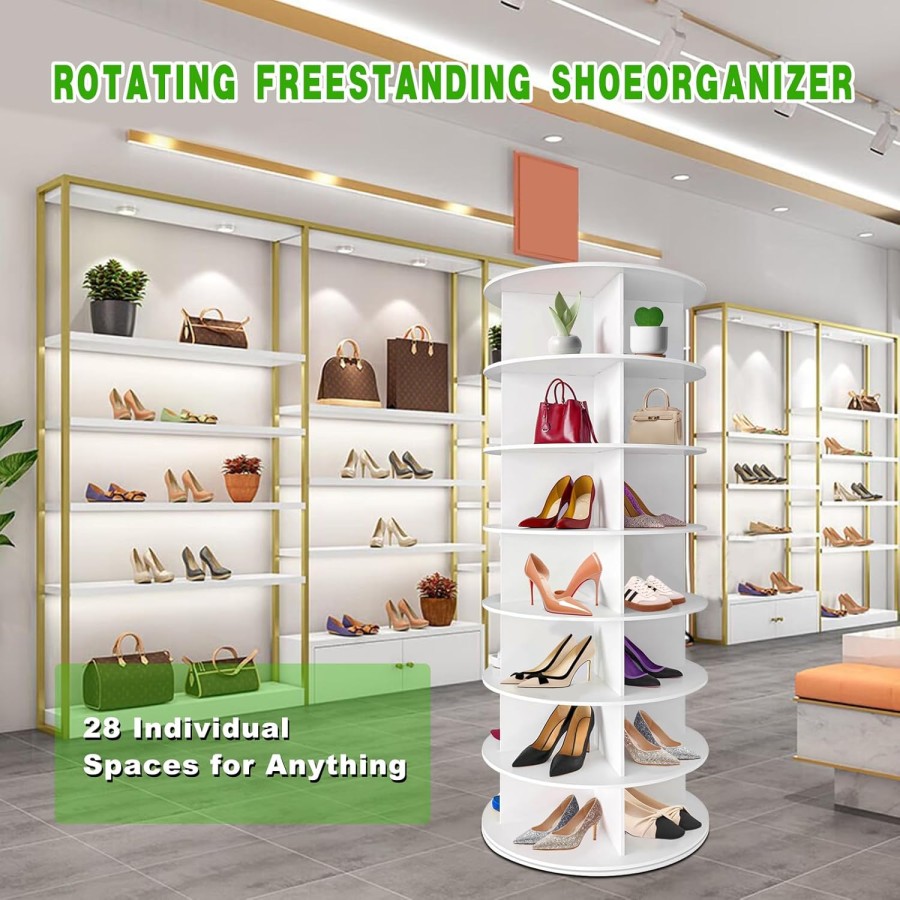 7-Tier Revolving 360° Shoe Rack Space-Saving and Convenient Storage Solution