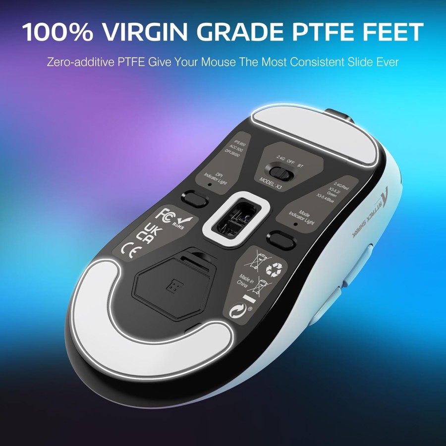 ATTACK SHARK X3 Wireless Gaming Mouse PAW3395 Superlight 49g ATTACK SHARK X3 Wireless Gaming Mouse PAW3395 Superlight 49g