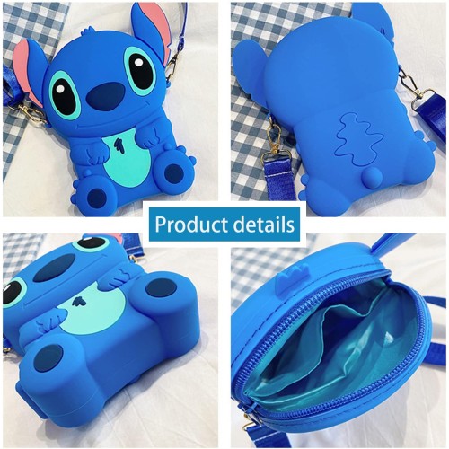 Kawaii Blue Stitch Silicon Bag - 13cm