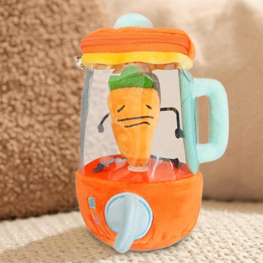 Pull String Wind-Up Carrot Juicer Plush Toy