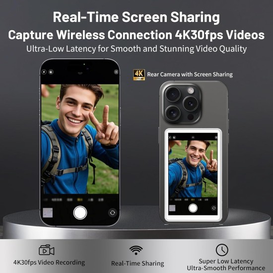 Phone Vlog Selfie Magnetic MagSafe Screen 4inch