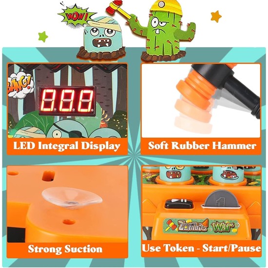 Zombie War Whack Mini Electronic Arcade Toy for Kids