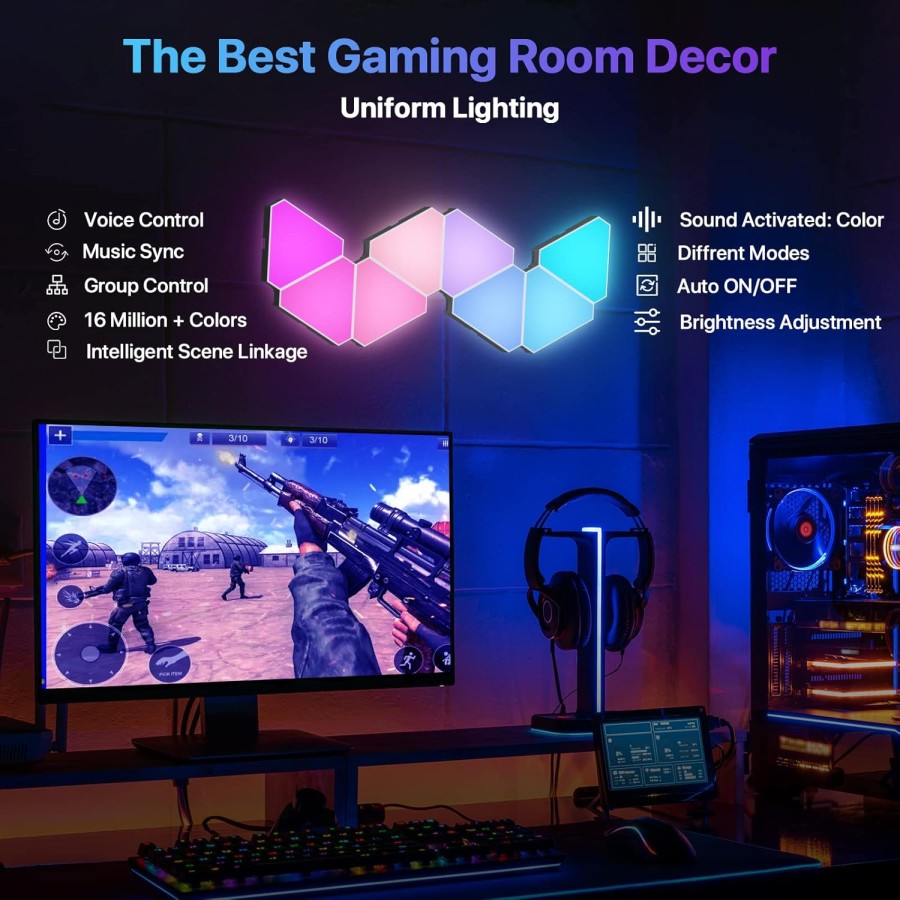 DIY Triangular LED Pannel Gaming Decor Light 12panels DIY Triangular LED Pannel Gaming Decor Light 12panels