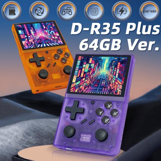 D-R35 Plus Handheld Game Retro Console 3.5-inch Screen RK3326 3000mAh